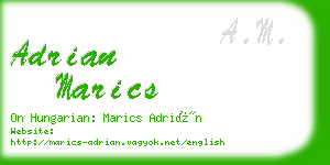 adrian marics business card